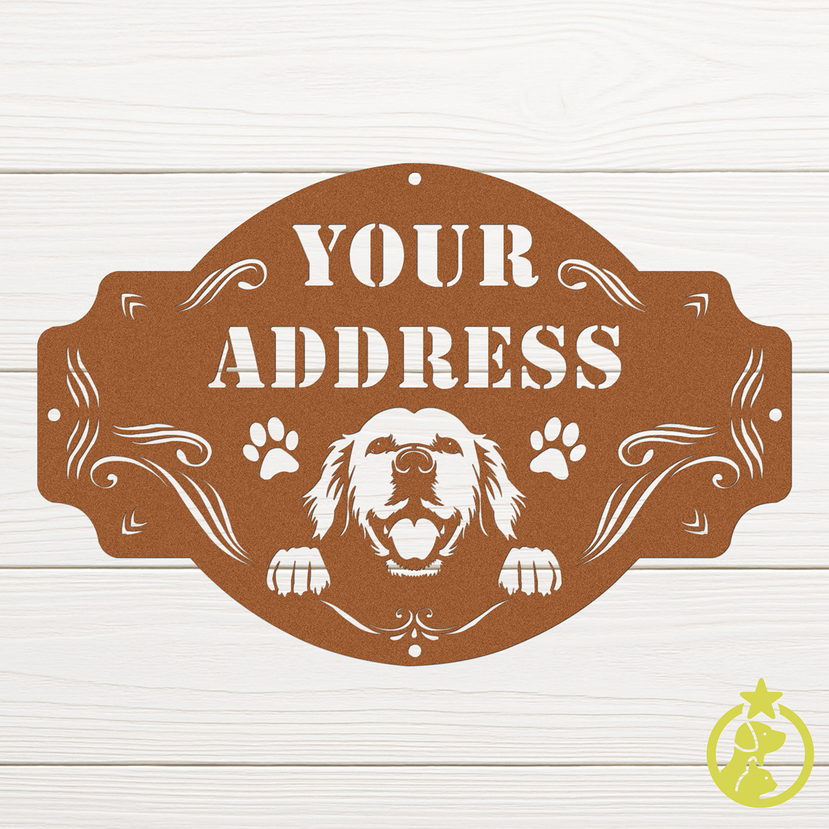 The Peeking Golden Retriever - Custom Metal Sign