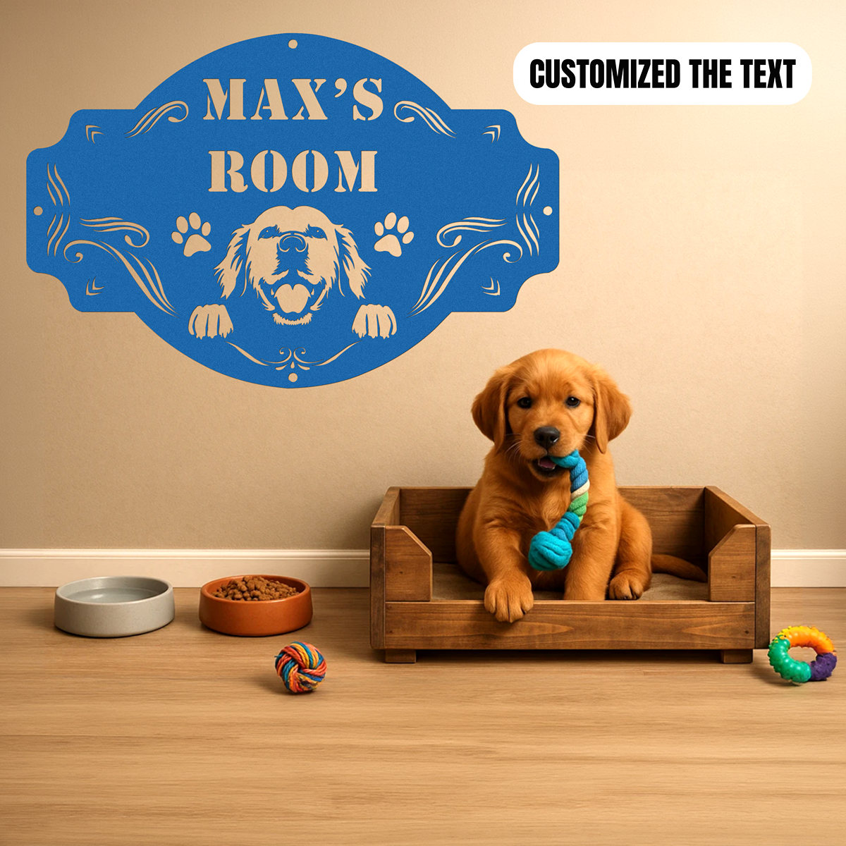 The Peeking Golden Retriever - Custom Metal Sign
