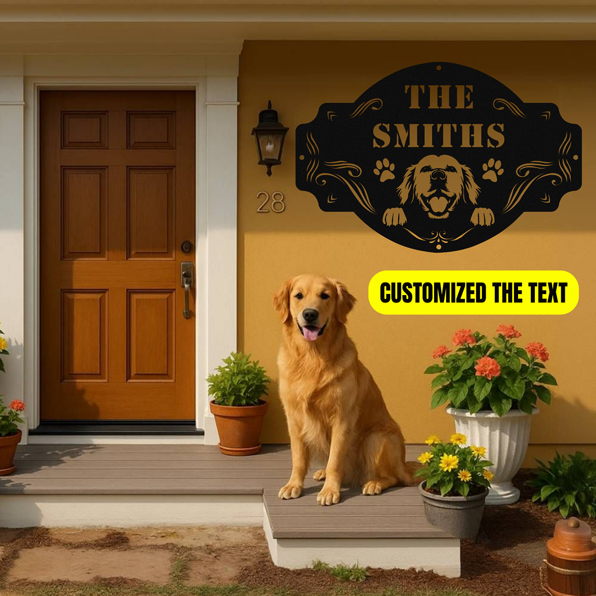 The Peeking Golden Retriever - Custom Metal Sign