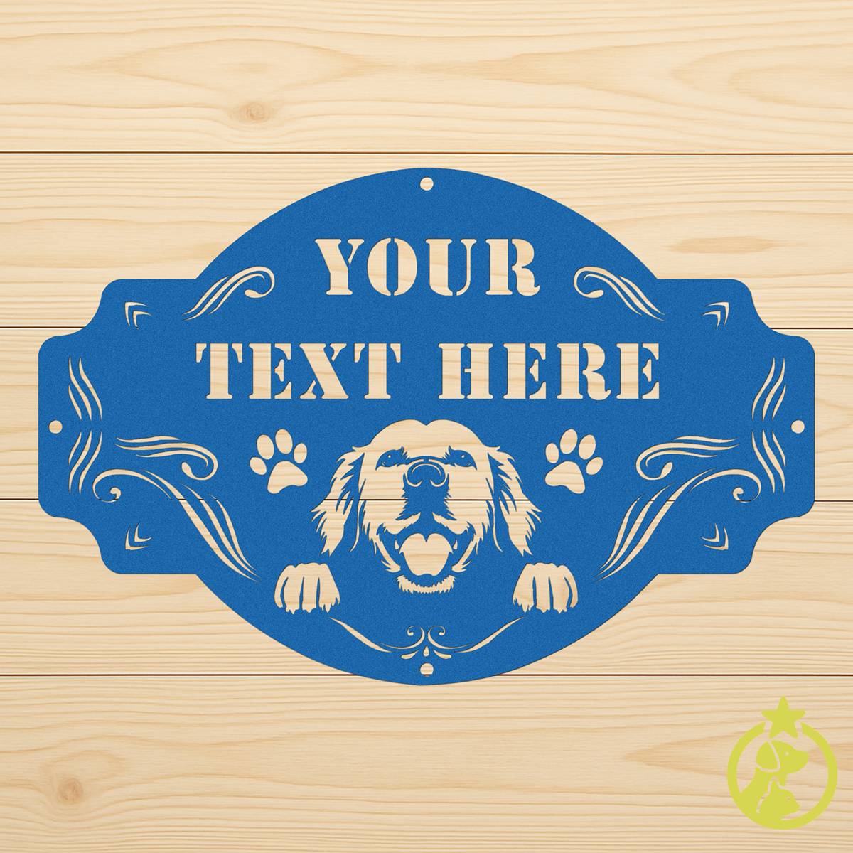 The Peeking Golden Retriever - Custom Metal Sign