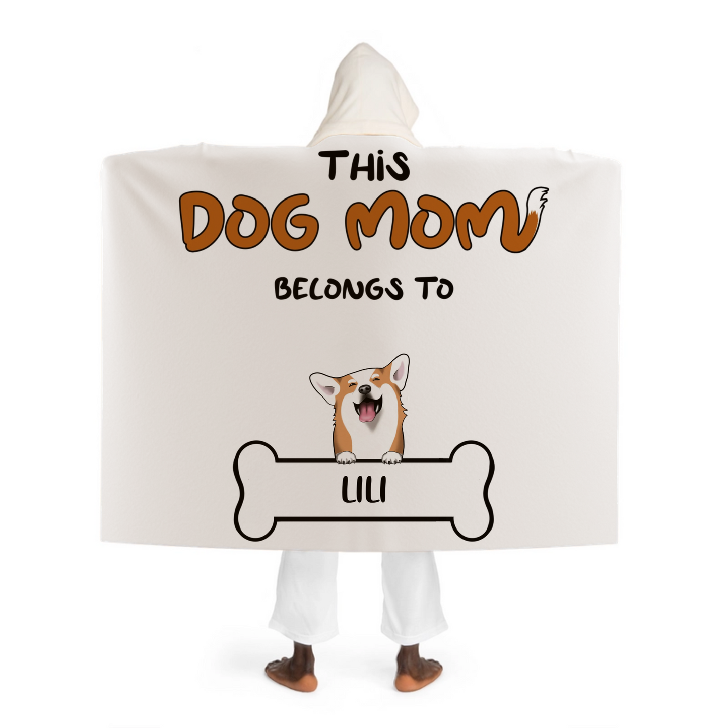 This Dog Mom Belongs to - Personalized Hooded Sherpa Fleece Blanket