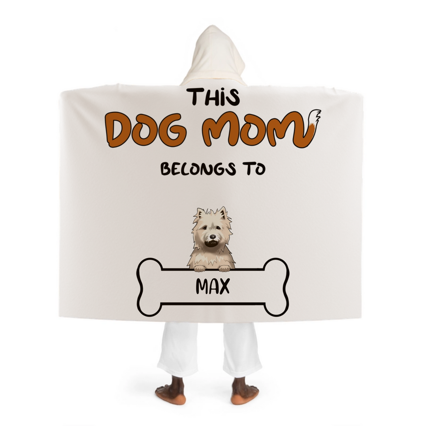 This Dog Mom Belongs to - Personalized Hooded Sherpa Fleece Blanket