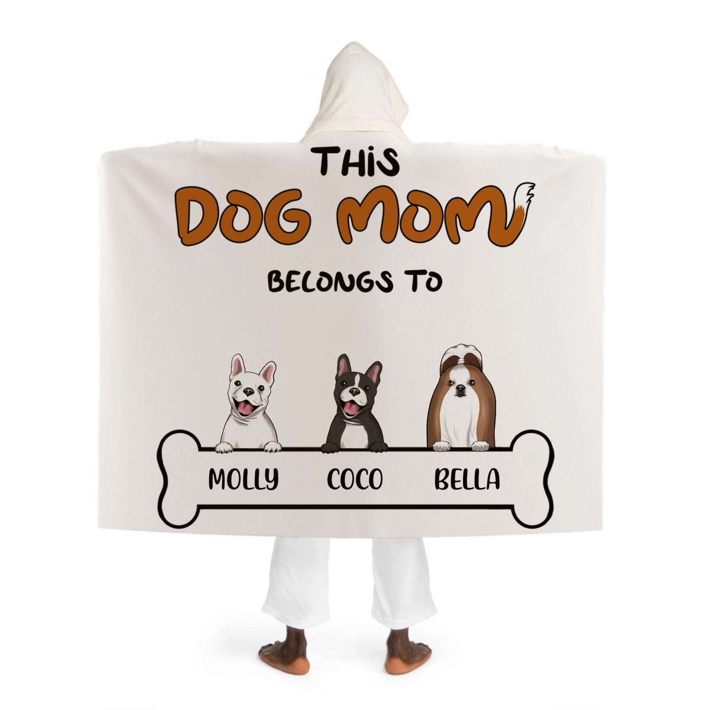 This Dog Mom Belongs to - Personalized Hooded Sherpa Fleece Blanket