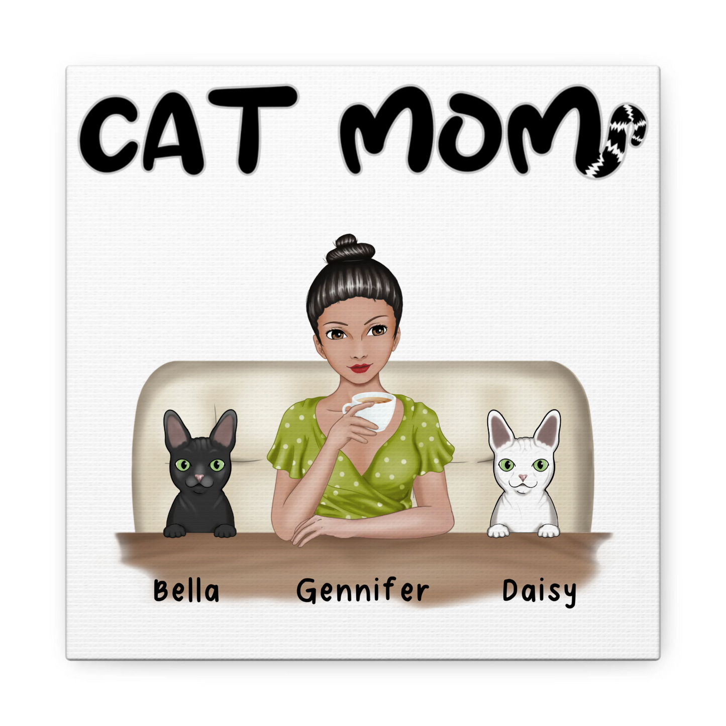 Cat Mom - Personalized Matte Canvas