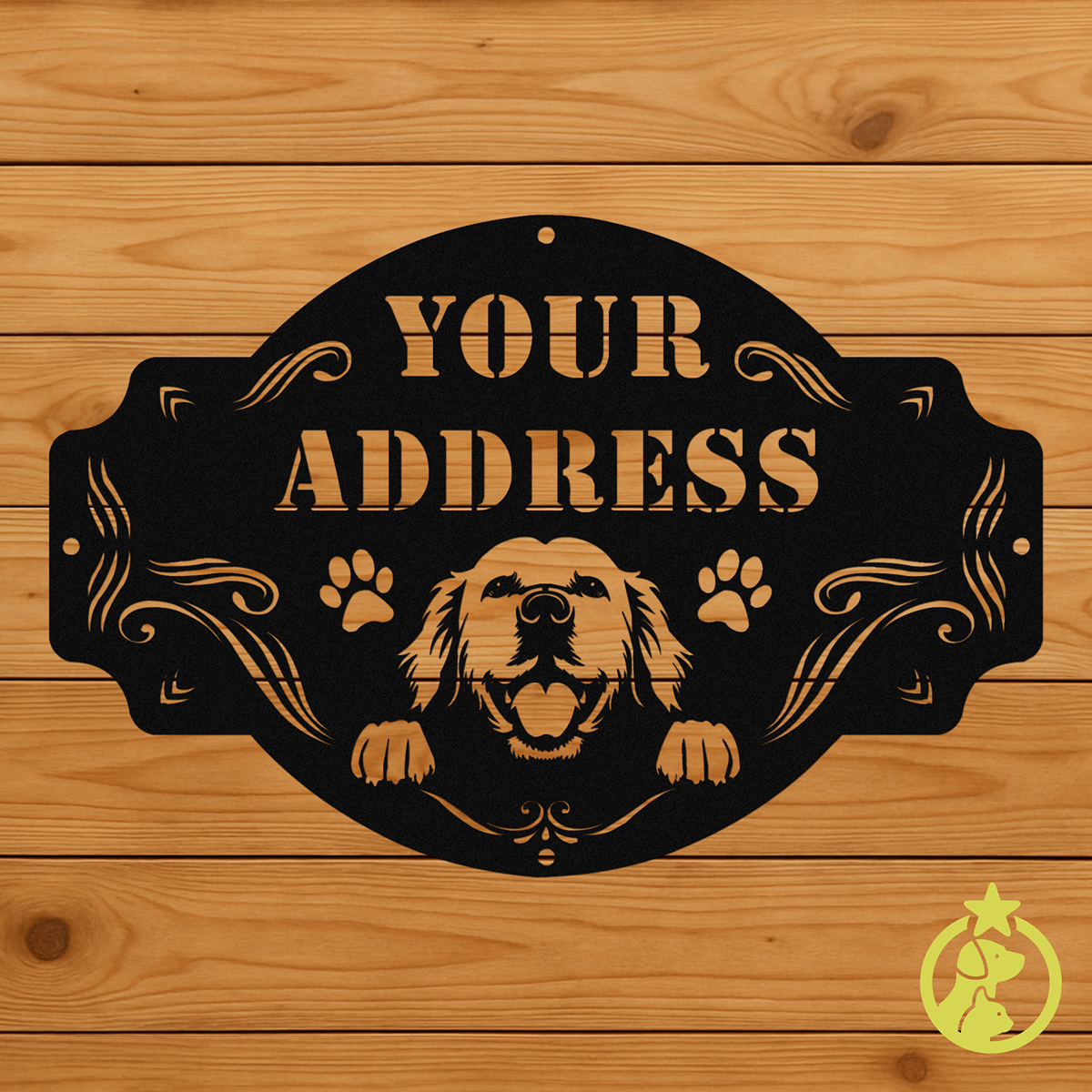 The Peeking Golden Retriever - Custom Metal Sign