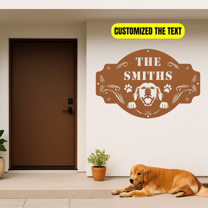 The Peeking Golden Retriever  - Custom Metal Sign