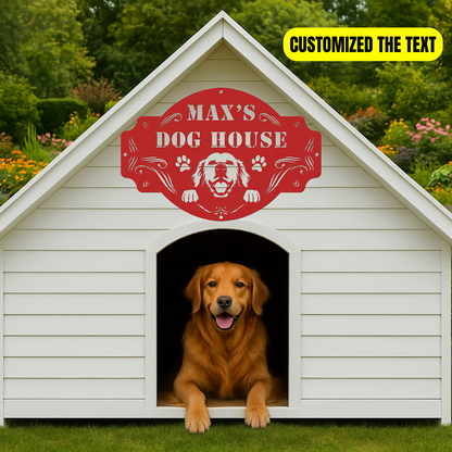 The Peeking Golden Retriever  - Custom Metal Sign