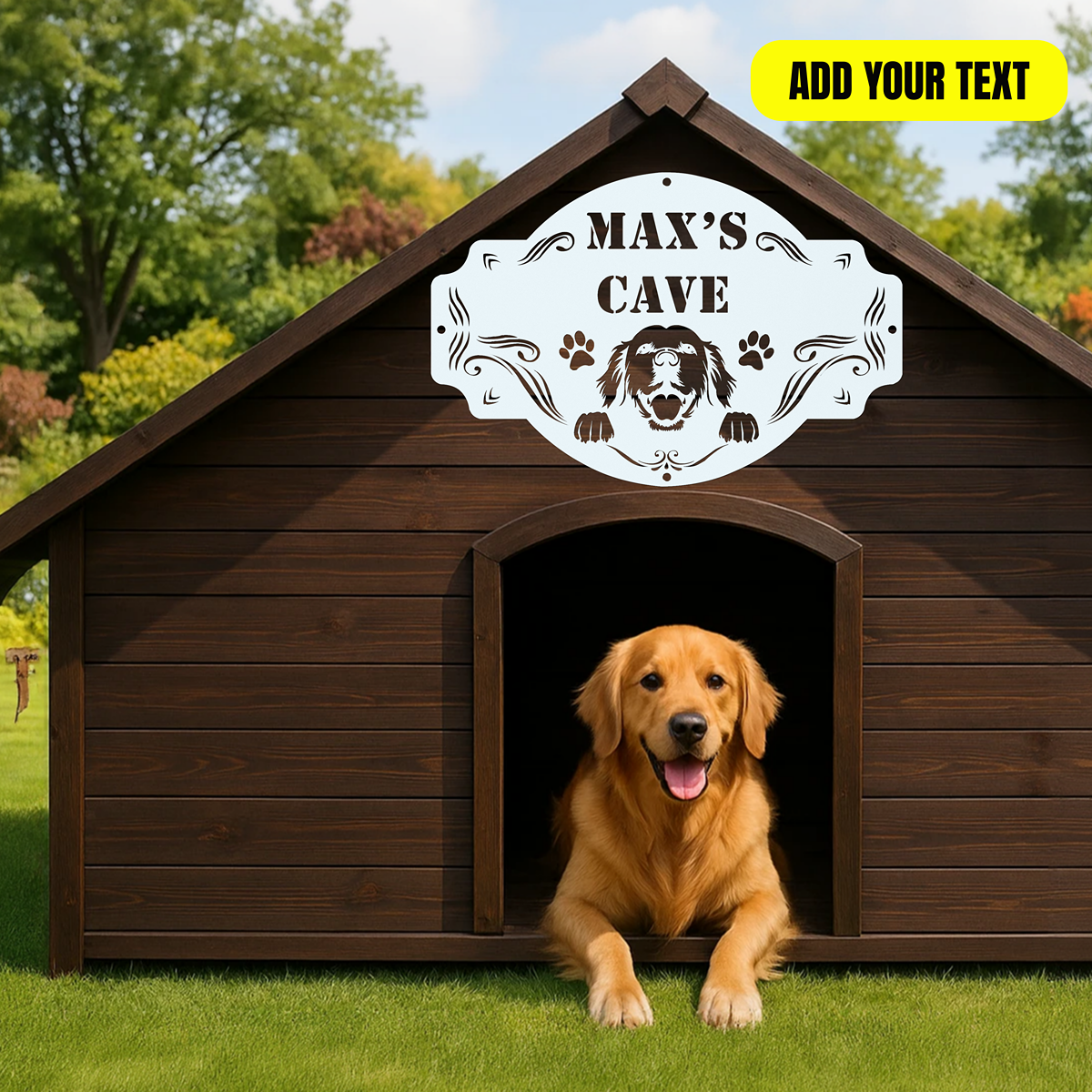 The Peeking Golden Retriever  - Custom Metal Sign