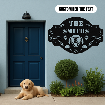 The Peeking Golden Retriever  - Custom Metal Sign
