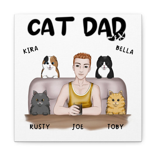 Cat Dad - Personalized Matte Canvas