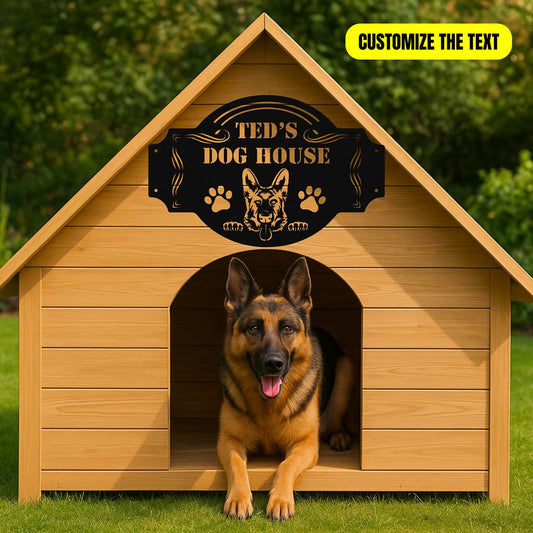 The Peeking German Shepherd - Custom Metal Sign