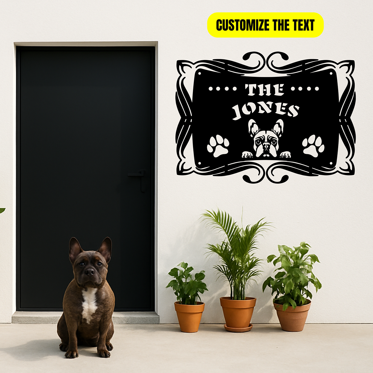 The Peeking French Bulldog  - Custom Metal Sign