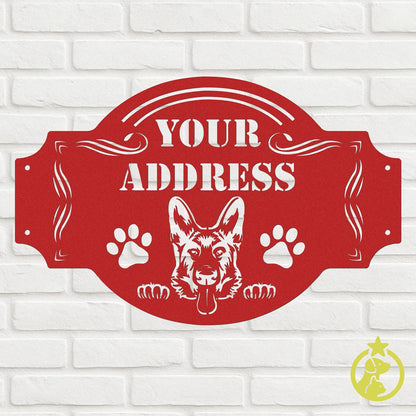 The Peeking German Shepherd - Custom Metal Sign