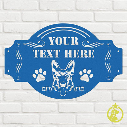 The Peeking German Shepherd - Custom Metal Sign