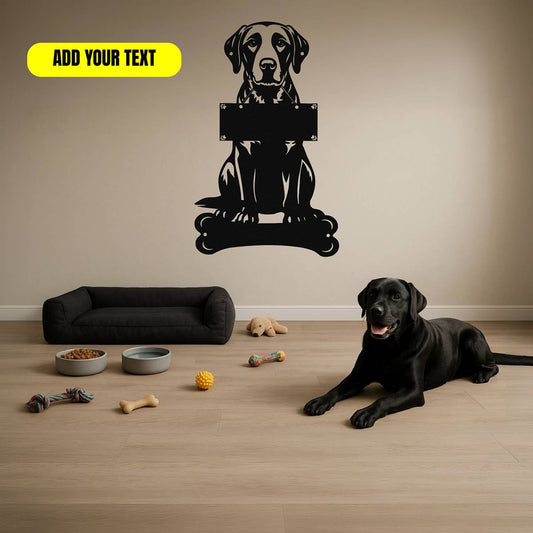 Labrador Retriever Holding a Sign - Custom Metal Sign