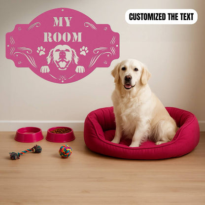 The Peeking Golden Retriever  - Custom Metal Sign