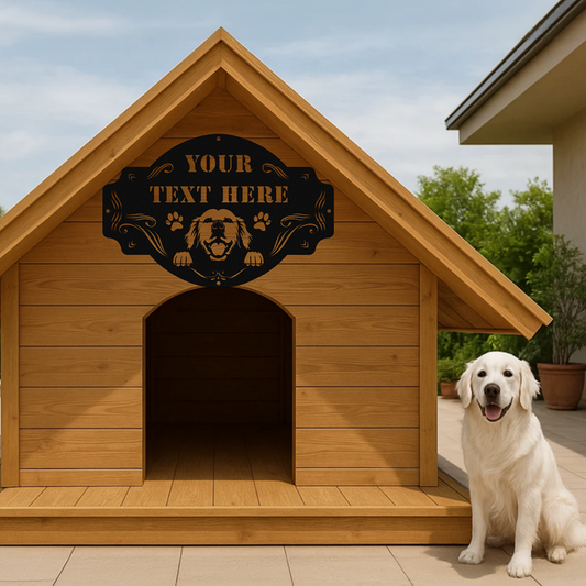The Peeking Golden Retriever  - Custom Metal Sign
