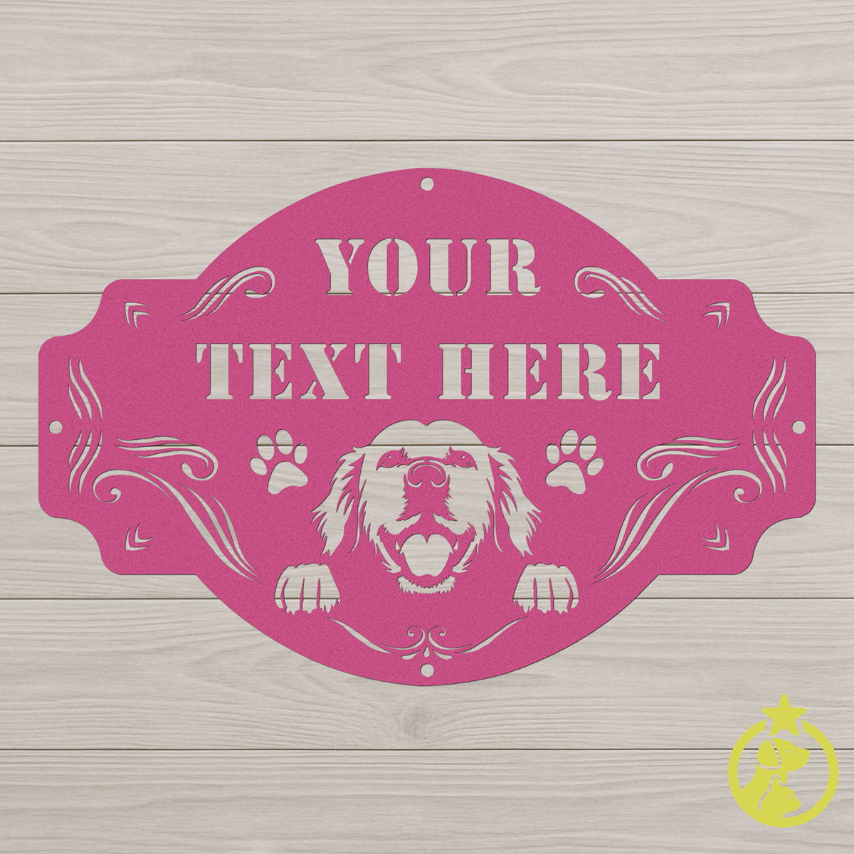 The Peeking Golden Retriever  - Custom Metal Sign