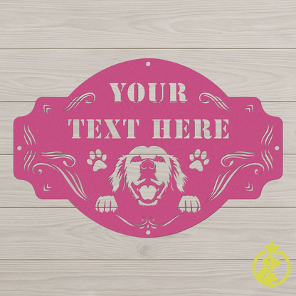 The Peeking Golden Retriever  - Custom Metal Sign