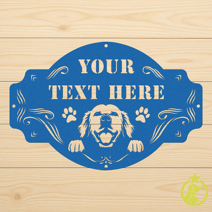The Peeking Golden Retriever  - Custom Metal Sign