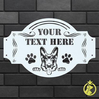 The Peeking German Shepherd - Custom Metal Sign