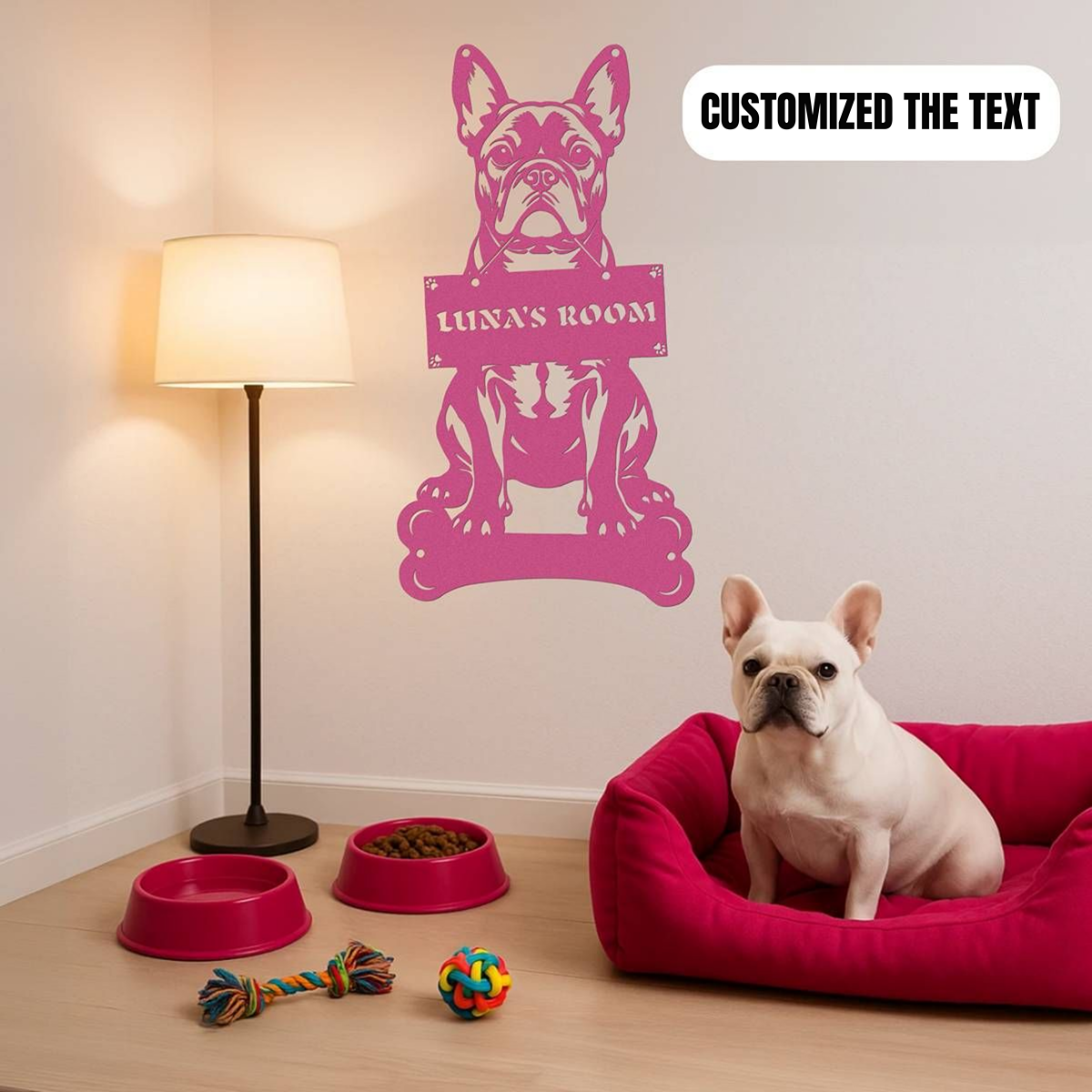 French Bulldog Holding a Sign - Custom Metal Sign