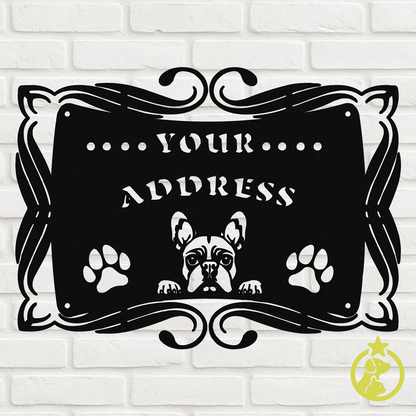 The Peeking French Bulldog  - Custom Metal Sign