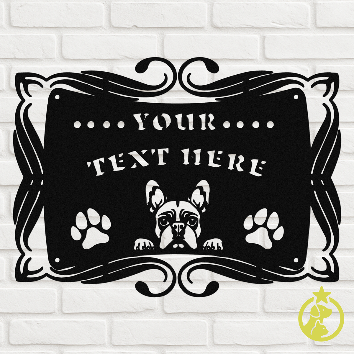 The Peeking French Bulldog  - Custom Metal Sign