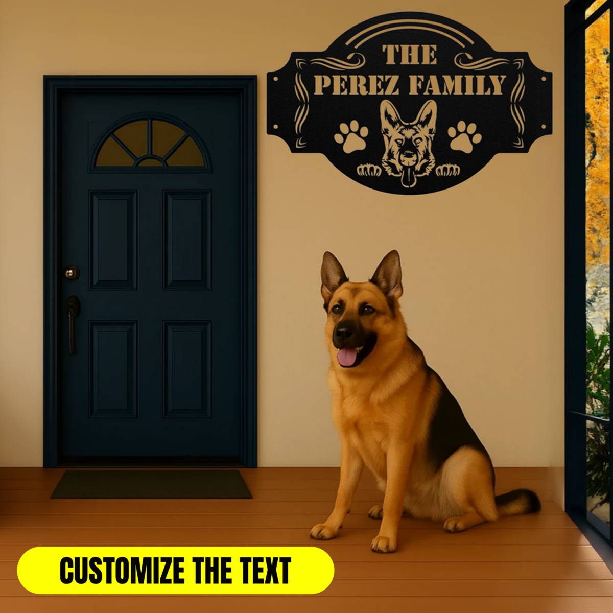 The Peeking German Shepherd - Custom Metal Sign