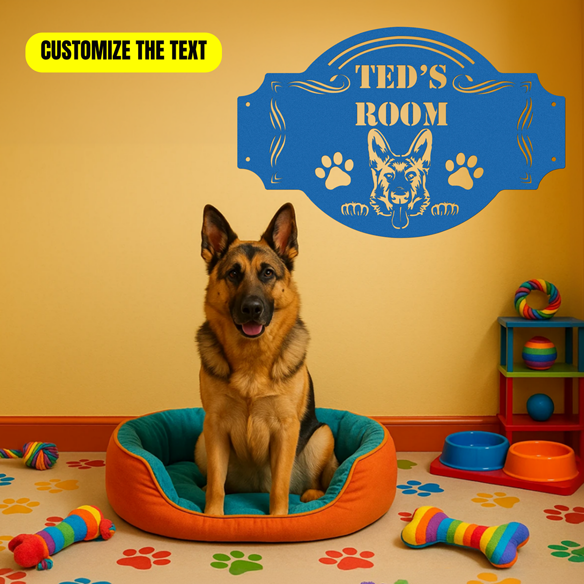The Peeking German Shepherd - Custom Metal Sign