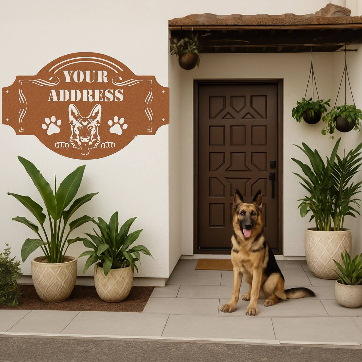The Peeking German Shepherd - Custom Metal Sign