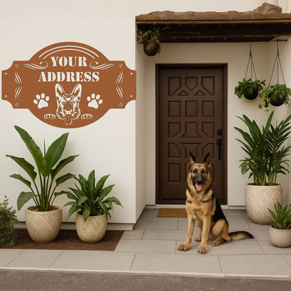 The Peeking German Shepherd - Custom Metal Sign