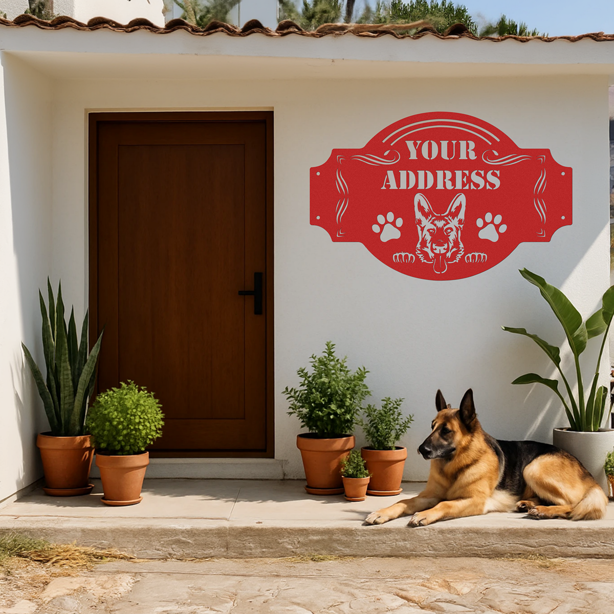 The Peeking German Shepherd - Custom Metal Sign
