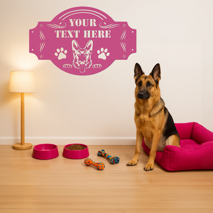 The Peeking German Shepherd - Custom Metal Sign