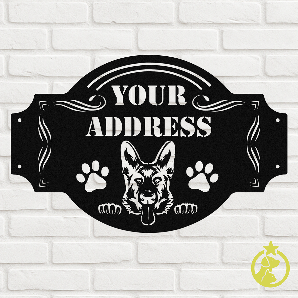 The Peeking German Shepherd - Custom Metal Sign