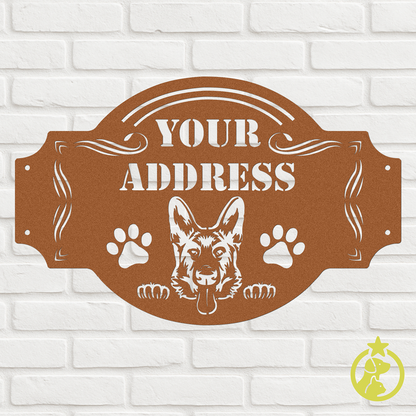 The Peeking German Shepherd - Custom Metal Sign